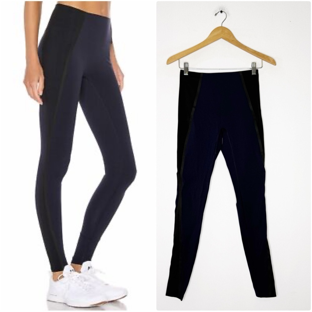 SPANX EveryWear Mesh Contour Active Leggings Size Small Navy Black